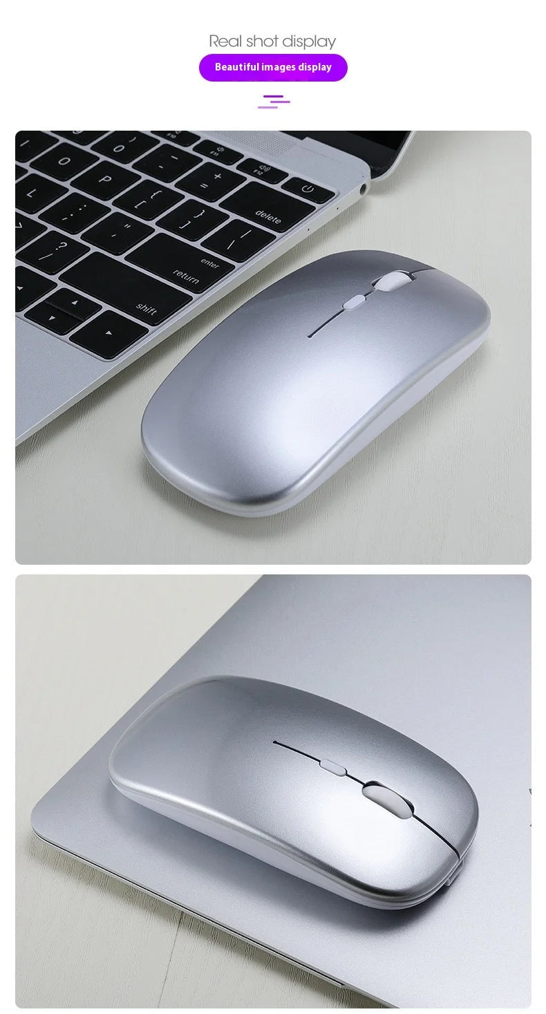 2025New Rechargeable Wireless Mouse Bluetooth-compatible 2.4GHz Dual Modes Computer Mice with Nano Receiver for PC Laptop