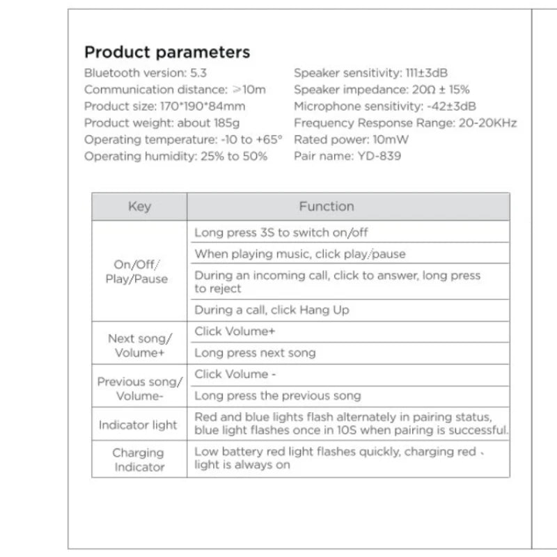 LDON Wireless Headphones Bluetooth 5.3 Hi-Res Audio Over Ear Headset Earphones