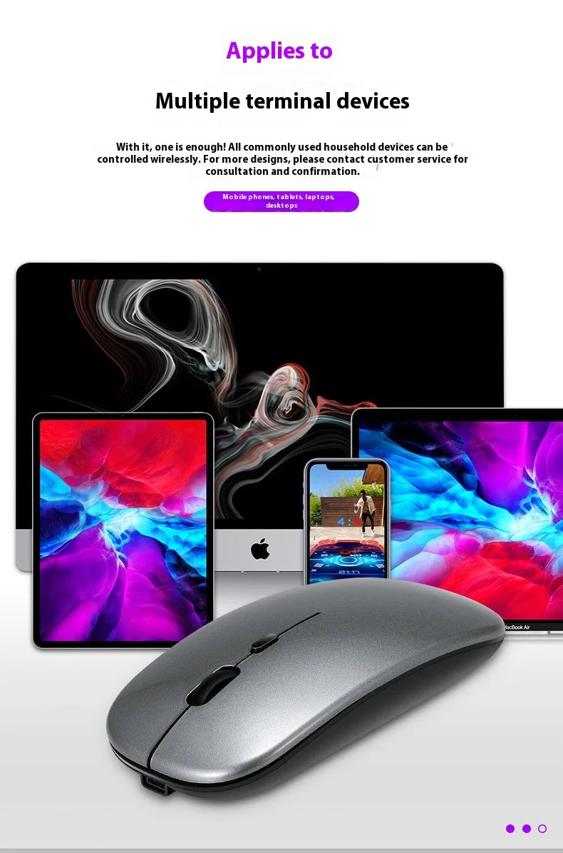 2025New Rechargeable Wireless Mouse Bluetooth-compatible 2.4GHz Dual Modes Computer Mice with Nano Receiver for PC Laptop