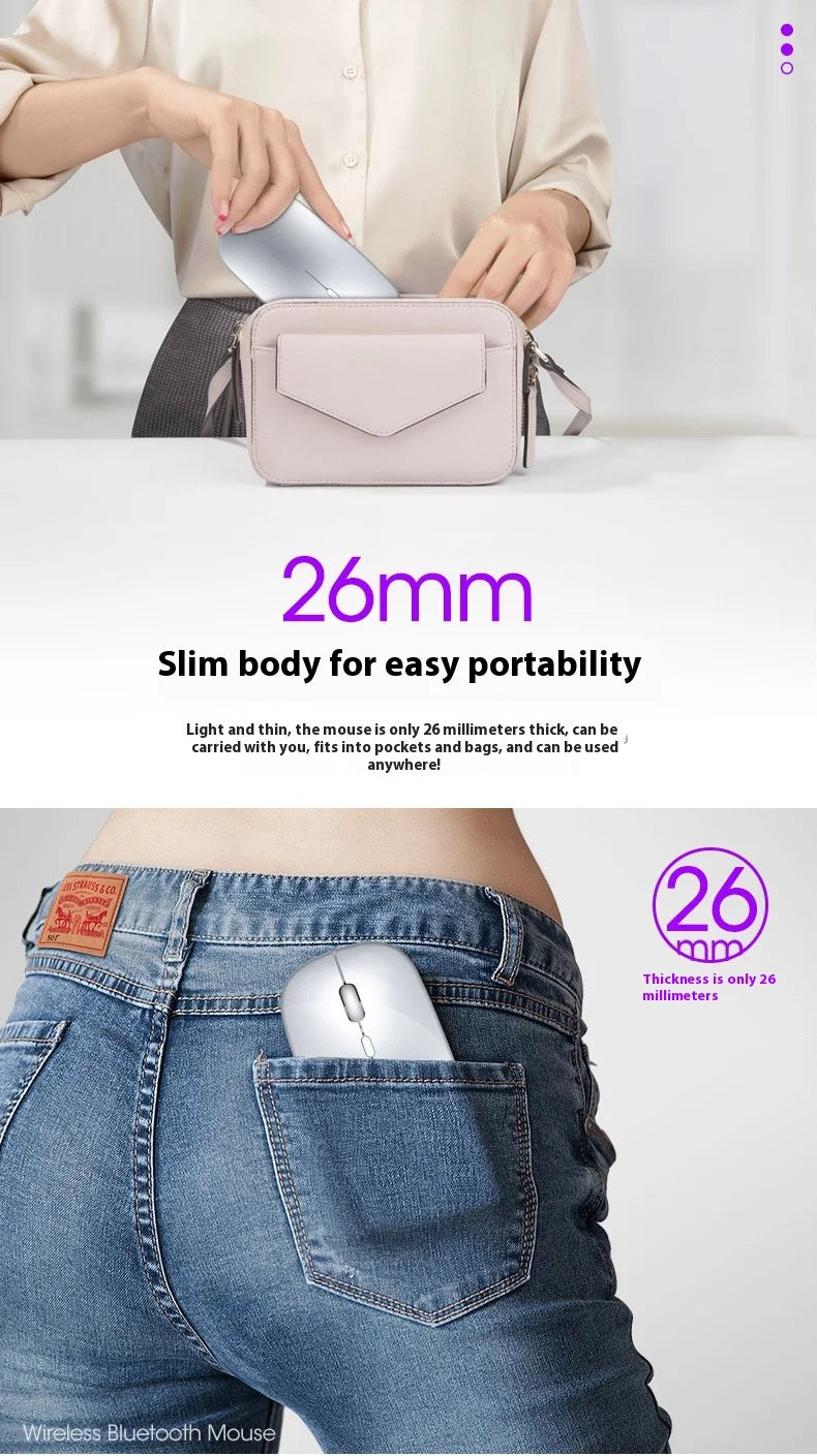 2025New Rechargeable Wireless Mouse Bluetooth-compatible 2.4GHz Dual Modes Computer Mice with Nano Receiver for PC Laptop