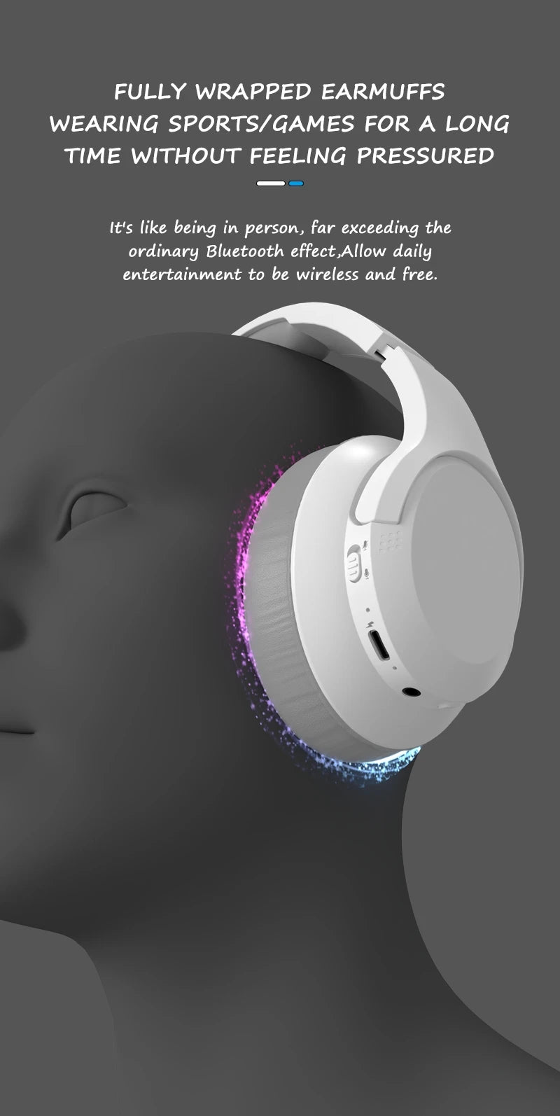 LDON Wireless Headphones Bluetooth 5.3 Hi-Res Audio Over Ear Headset Earphones