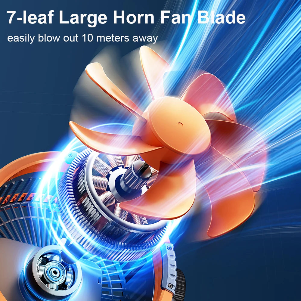 Camping Fan 20000mAh Rechargeable Portable Camping Circulator Fan Wireless Tent Ceiling Fan with LED Light and Remote Control