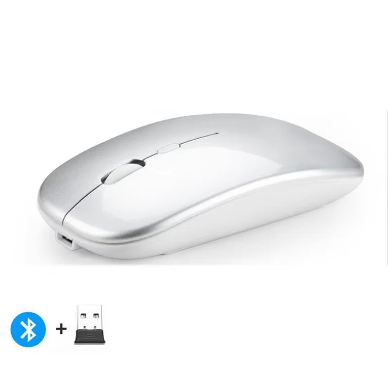 2025New Rechargeable Wireless Mouse Bluetooth-compatible 2.4GHz Dual Modes Computer Mice with Nano Receiver for PC Laptop