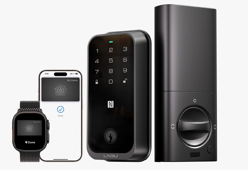 HK01 Smart Door Lock - Apple HomeKey & Siri Integration, 5-in-1 Keyless Entry with Fingerprint & Touch Keypad
