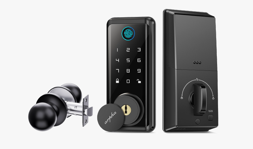 D601 + H200 Smart Keyless Entry Door Lock Set - Biometric Fingerprint, Touch Keypad, IC Card & Bluetooth App Control