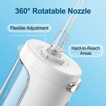 FC5090 Cordless Oral Irrigator | 300mL Portable Water Dental Flosser with 4 Modes & 90-Day Battery Life