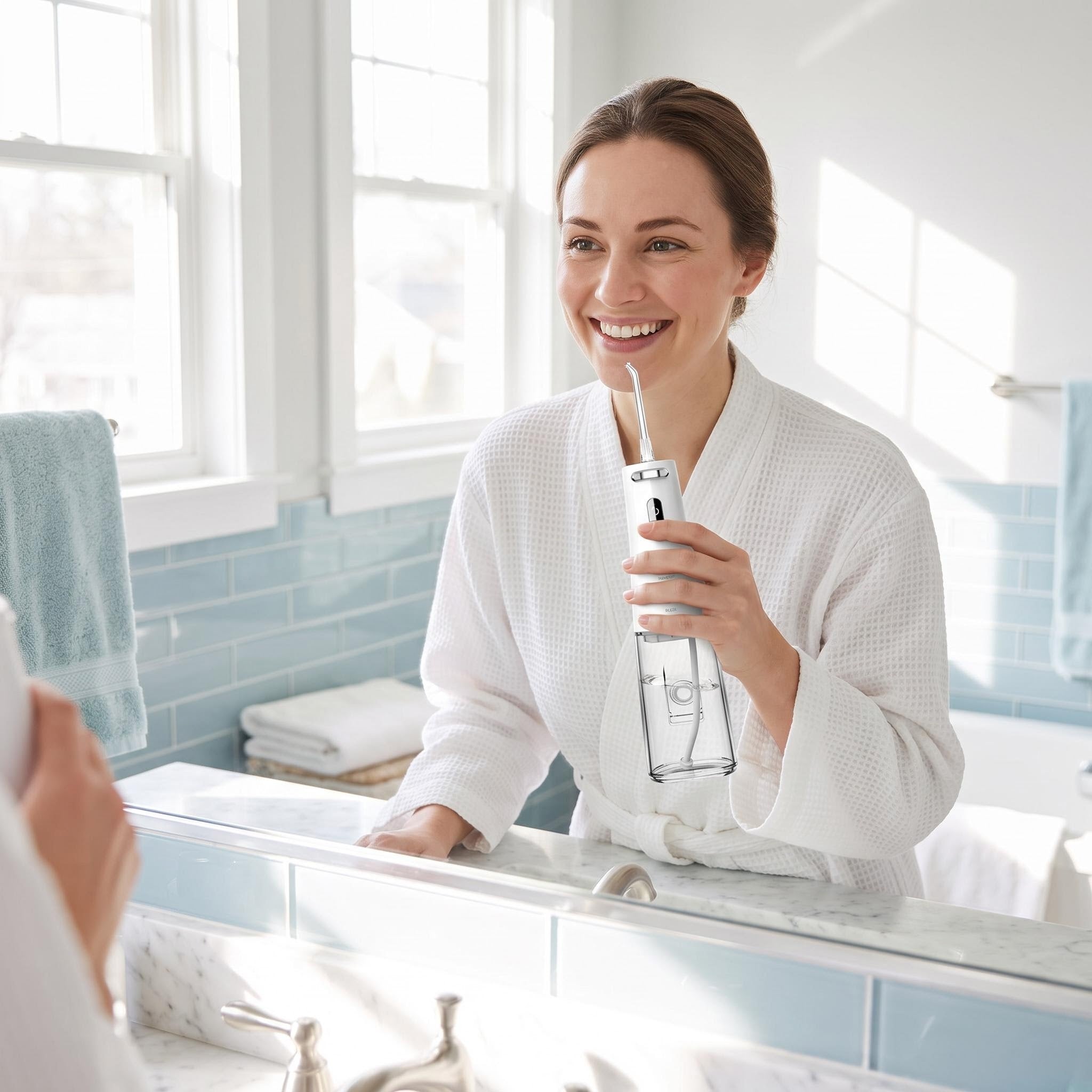 FC5090 Cordless Oral Irrigator | 300mL Portable Water Dental Flosser with 4 Modes & 90-Day Battery Life