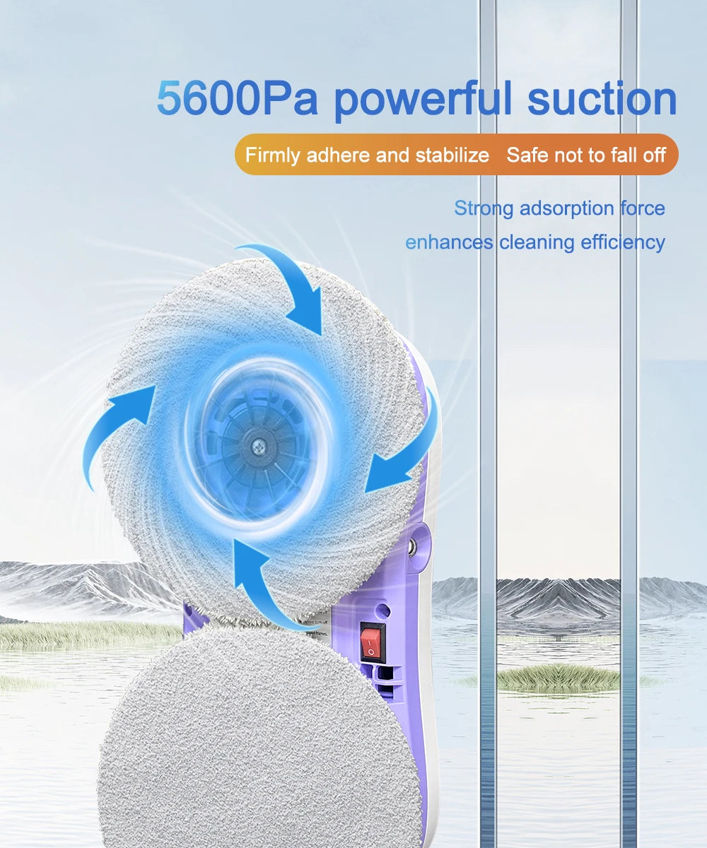 PuRuiKai  Window Cleaning Robot Automatic with Auto Dual Spray 5600Pa Suction Remote Control Edge Detection for Home