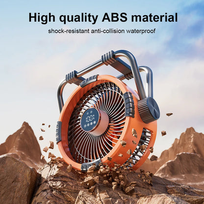 Camping Fan 20000mAh Rechargeable Portable Camping Circulator Fan Wireless Tent Ceiling Fan with LED Light and Remote Control