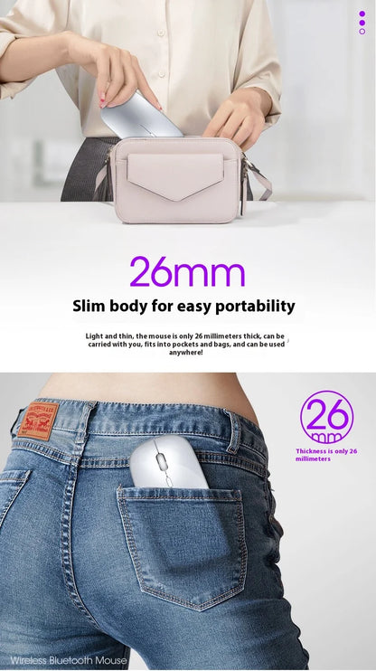 2025New Rechargeable Wireless Mouse Bluetooth-compatible 2.4GHz Dual Modes Computer Mice with Nano Receiver for PC Laptop