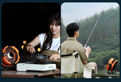 Camping Fan 20000mAh Rechargeable Portable Camping Circulator Fan Wireless Tent Ceiling Fan with LED Light and Remote Control