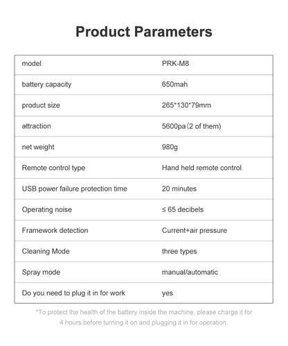 PuRuiKai  Window Cleaning Robot Automatic with Auto Dual Spray 5600Pa Suction Remote Control Edge Detection for Home