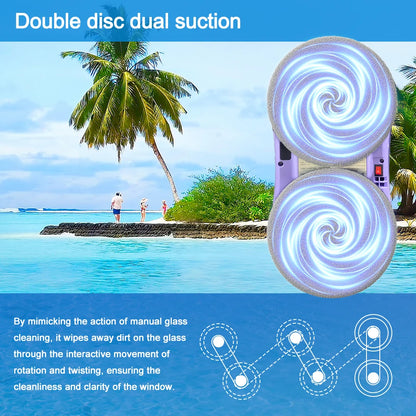 PuRuiKai  Window Cleaning Robot Automatic with Auto Dual Spray 5600Pa Suction Remote Control Edge Detection for Home